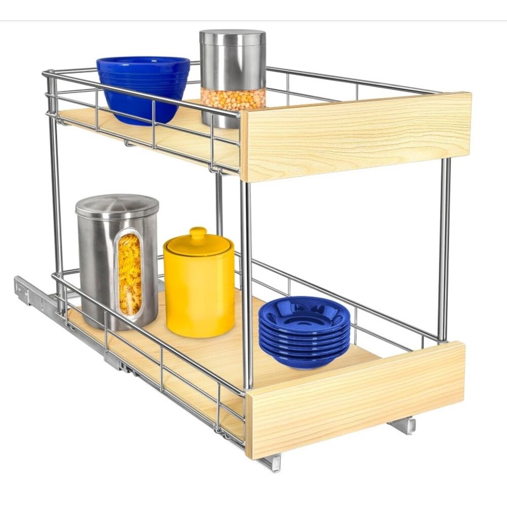 LYNK PROFESSIONAL 2 Tier Pull Out Cabinet Organizer 11x21 Open Box